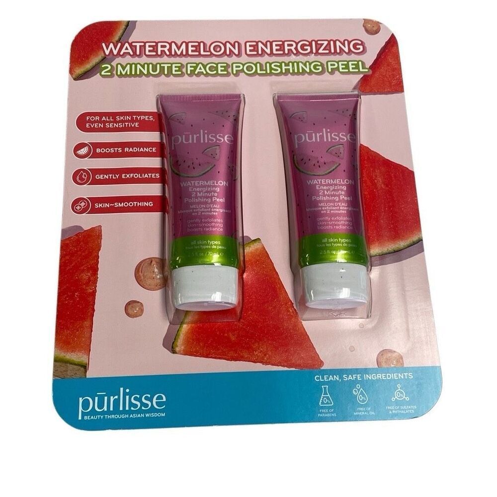 purlisse Watermelon Energizing 2 Minute Polishing Peel 2.5oz New 2Pk Sealed